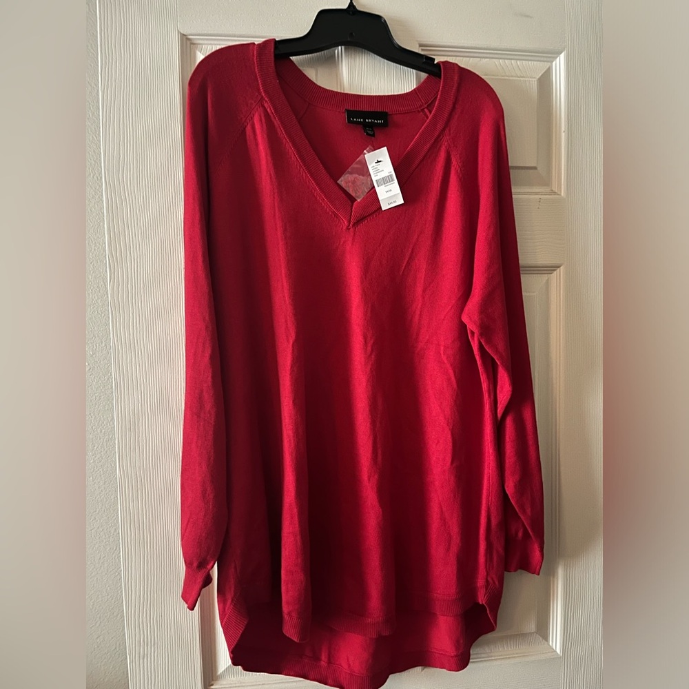 NWT Lane Bryant sweater. Red in color